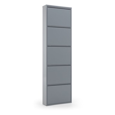 KAVE HOME Sivi metalni cipelar s 5 preklopnih ladica Rox
