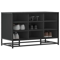 Klupa za cipele crna 84x40x53,5 cm Konstruirano drvo i metal