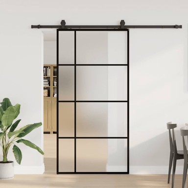 Klizna vrata s okovima 102,5 x 205 cm, crna