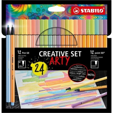 STABILO Tanki flomaster Creative Set ARTY, različite boje, 24 kom