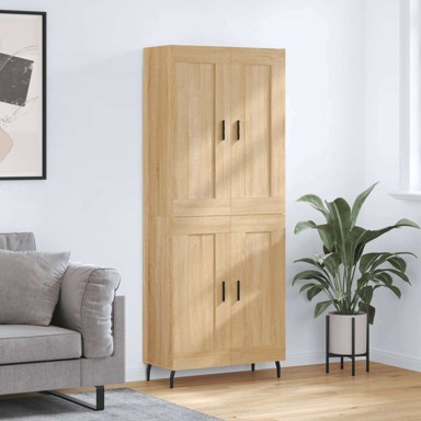 Visoka komoda hrasta sonome 69 5x34x180cm od konstruiranog drva , drvena vrata