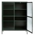 UNIQUE FURNITURE Zelena metalna vitrina Bronco, visina, 140 cm