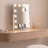 INNOVAGOODS nagnuto kozmetičko ogledalo Glarisse s LED rasvjetom, 12 žarulja