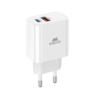 RIVACASE Punjač PS4102 W00, zidni, PD20W + QC3.0, USB-C + USB-A, bijeli