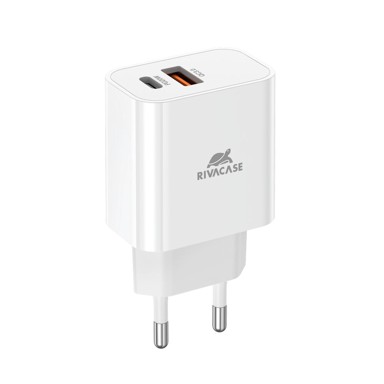 RIVACASE Punjač PS4102 W00, zidni, PD20W + QC3.0, USB-C + USB-A, bijeli