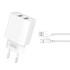 XO Mrežni punjač CE02C, 2x USB, 2.1 A, MicroUSB kabel, bijela