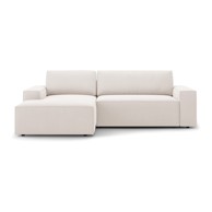 MICADONI HOME Bež sklopiva kutna garnitura (s lijevim kutom) Jodie, 246x151x86 cm