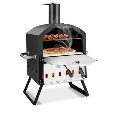 NORTHIX Peć za pizzu, roštilj, 2 razine, set 5 u 1, set 2 u 1, čelik