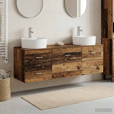 Set kupaonskih ormarića 3 kom 62,5 x 44,5 x 50 cm, staro drvo