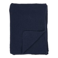 HOUSE NORDIC Tamno plava deka od recikliranog pamuka, 130x170 cm, Santos