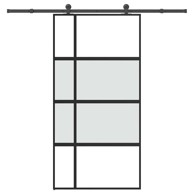 Klizna vrata s priborom od kaljenog stakla i aluminija 102,5x205 cm