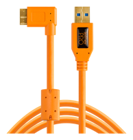 TETHER TOOLS Kabel za fotoaparat TPro USB 3.0 Micro-B s kutom od 90 stupnjeva, 4.6m/15 ORG