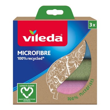VILEDA Set od 3 krpe od recikliranih mikrovlakana, 30 x 30 cm
