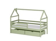 Drveni dječji krevet Aron s ladicom, 160 x 80 cm, olive