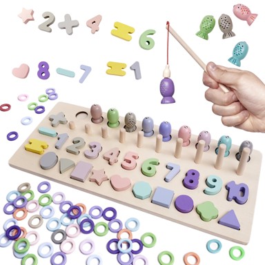 Montessori edukativna slagalica, sorter, 2u1, drvena