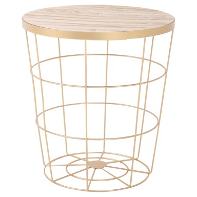 Stolić Kaori zlatni sa spremištem 38x40 cm