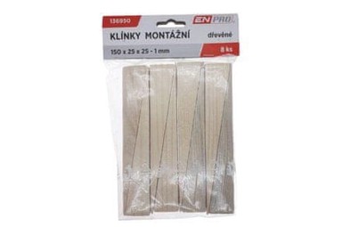 ENPRO Montažni klinovi, drveni, 150 × 25 × 25–1 mm, 8 kom