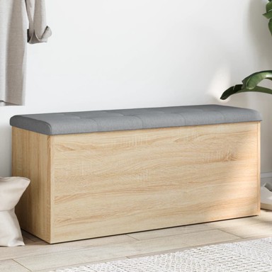 Klupa za pohranu boja hrasta 102x42x45 cm od konstruiranog drva