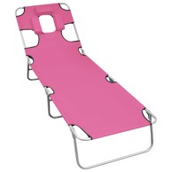 Sklopiva ležaljka s jastucima za glavu čelična magenta roza