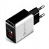 Brzi mrežni punjač QC 3.0 s pancirnim kabelom 3 u 1 za iPhone Micro USB i USB-C, bijela