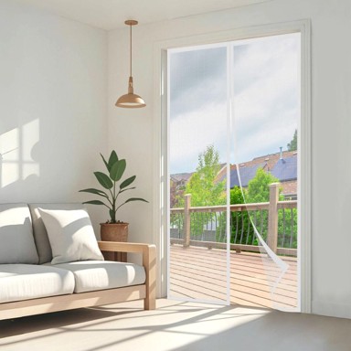 NIKCORP Magnetna mreža protiv komaraca za balkonska vrata, automatsko zatvaranje, montaža bez alata, 85 x 205 cm, bijela