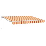 Električna retraktabilna tenda, 3,5 x 2,5 m, žuta i narančasta, bijeli okvir