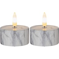 STAR TRADING LED svijeće u setu 2 kom (visina 6 cm) Flamme Marble 