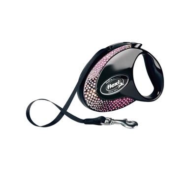 FLEXI Vodilica za psa Glam Elegance Composition, M, traka 5 m, crna