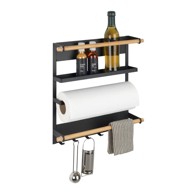 WENKO Crni zidni kuhinjski organizator Magna