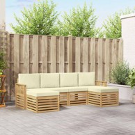 Set vanjskih sofa, 6-dijelni, 249 x 122,5 x 73 cm, bijela i krem