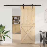 Klizna vrata Narvik, 85 x 210 cm, 213,5 cm, prirodna i crna