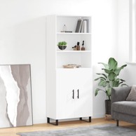 Visoka komoda bijela 69,5x34x180 cm konstruirano drvo
