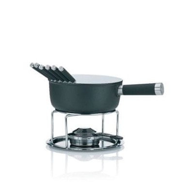 KELA Set za fondue od sira KL 16564 Lancy, keramika, sivi, 1 l