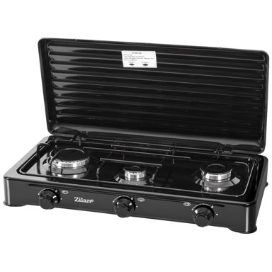 ZILAN Plinska ploča za kuhanje 3 plamenika, 2300 W, crna - ZLN0032/BK