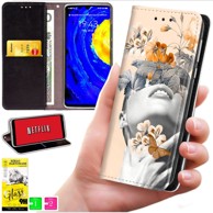 BLUEMOON Futrola tipa novčanik za Oppo A40 / A40m / A60 5G - maska s otiskom i zaštitnim staklom 9H