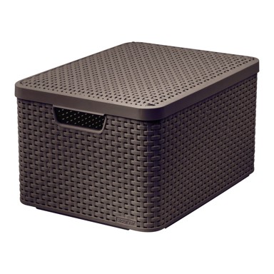 CURVER Višenamjenska košarica s poklopcem Rattan L smeđa