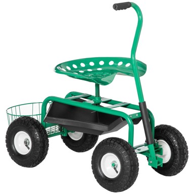 HOMESTAR Vrtna kolica s rotirajućim sjedalom, 81 x 445 x 46-59 cm, zelena