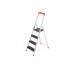 SONGMICS Preklopne ljestve s 4 stepenice 44 x 83,5 x 143 cm, srebrne