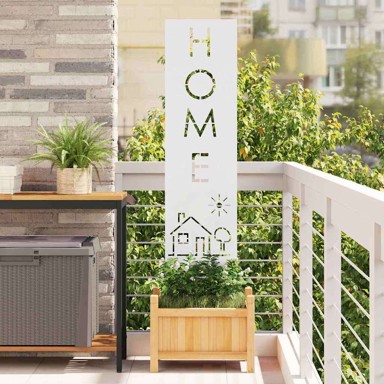 Dekorativna pregrada za vrt 32 x 140 cm hladno valjana čelična, bijela