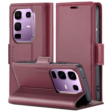 OVERBOARD Maskica za Infinix Note 50 Pro+, sjajni liči, novčanik s preklopom, crvena