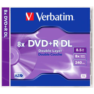 VERBATIM DVD+R medij 43540 8,5 GB, srebrni