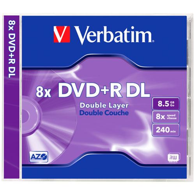 VERBATIM DVD+R medij 43540 8,5 GB, srebrni