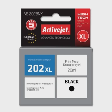 ACTIVEJET Tinta AE-202BNX, zamjena za Epson 202XL G14010, supreme, 20 ml, crna