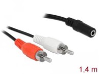 DELOCK Kabel, 2x RCA M na 3.5mm stereo Ž, 1.4m