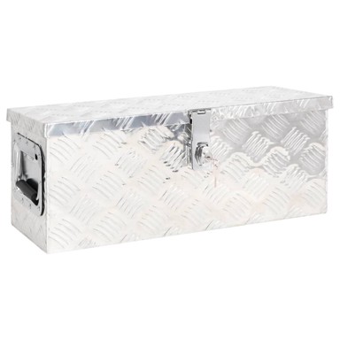 Kutija za pohranu, srebrna, 60 x 23,5 x 23 cm, aluminijska