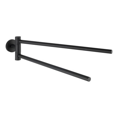 WENKO Mat crni zidni držač za ručnike od nehrđajućeg čelika Bosio