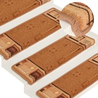 Otirači za stepenice samoljepljivi 10 kom 65x21x4 cm bež