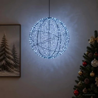 Božićni svjetleći ukras u obliku vrha, 500 LED lampica, Ø 40 x 42 cm, hladno bijelo svjetlo