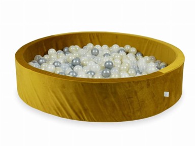 MIMII Jama za suhe kuglice 600 dijelova 130 x 30, baršunasto zlato, srebro, opalescentno, svijetlo zlato, prozirno