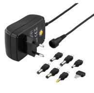 DELTACO AC adapter za laptop, 100–240 V, 3–12 V, 1,5 A, 6 vrhova